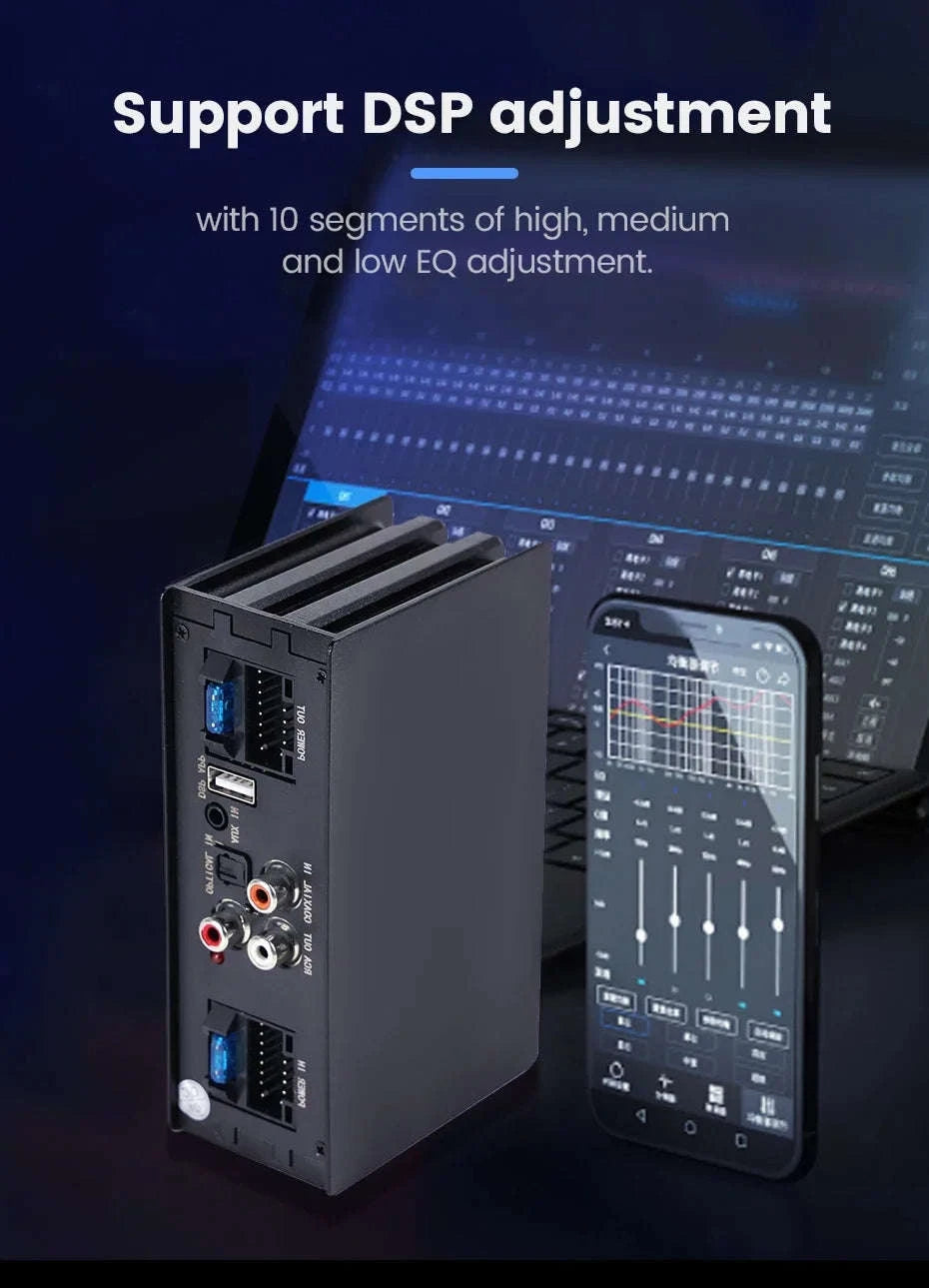 Android Radio DSP Audio Processor 4*80W Amplify Automotive Sound Modules Electronics Stereo Amplifer APP Automobiles Car Parts-Default Title