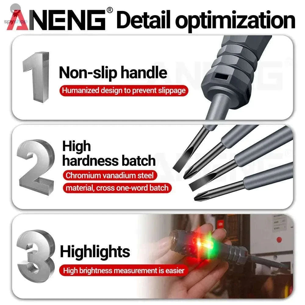 ANENG B05 Electrician Tester Pen with LED and Bits-B05 cross