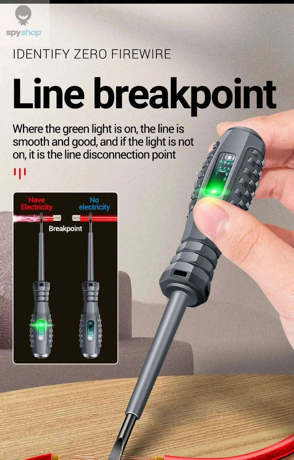 ANENG B05 Electrician Tester Pen with LED and Bits-B05 cross