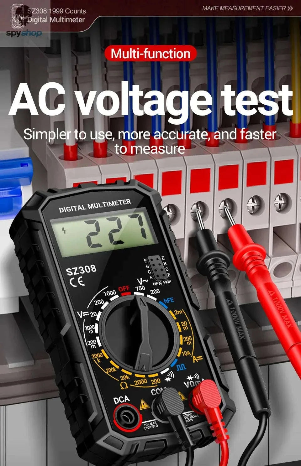 ANENG SZ308 Digital Multimeter-SZ309 Red