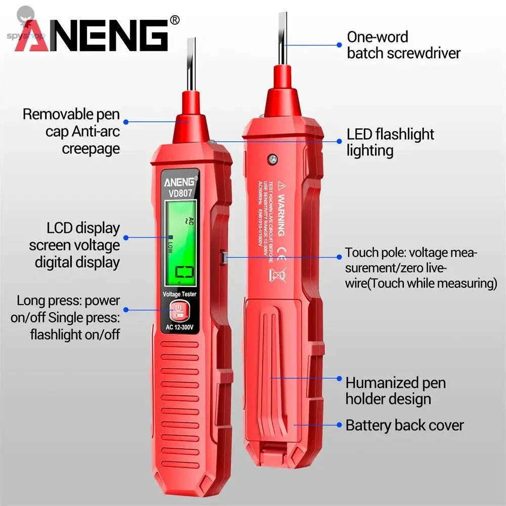 ANENG VD807 Smart Voltage Tester Pen-VD807 red