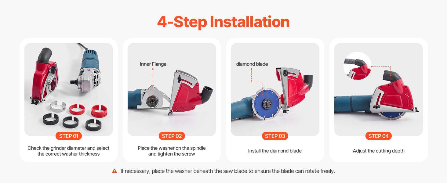 Angle Grinder Dust Shroud 4–5 Inch with Adjustable Depth & Vacuum Port-4-5inch / United States