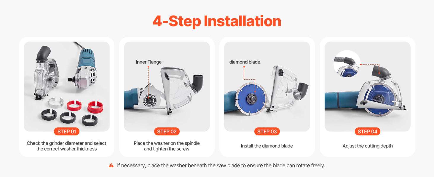 Angle Grinder Dust Shroud 4-5" with Adjustable Depth & Vacuum Port-4-5inch 5inch / United States