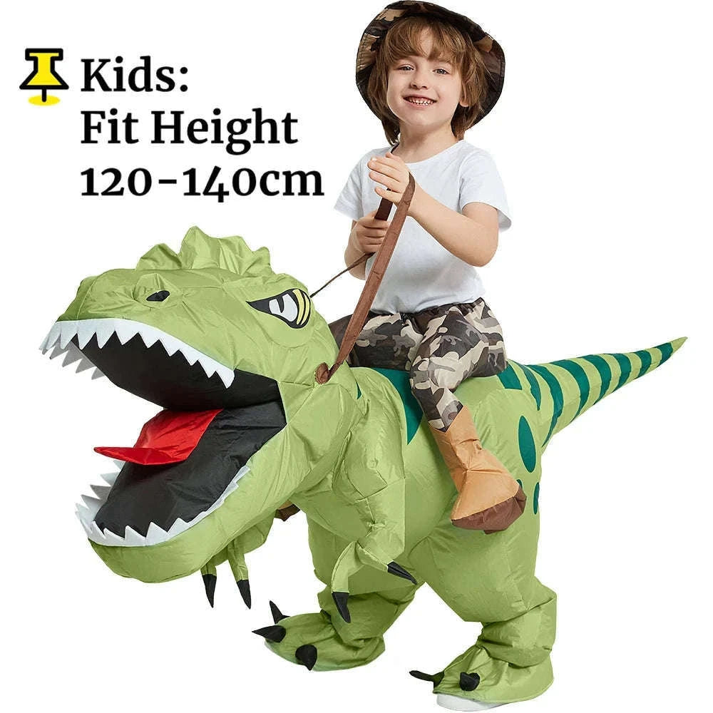 Animal Cartoon Riding T-Rex Inflatable Dinosaur Costume-Fit Height 120-145cm / One Size / China Mainland