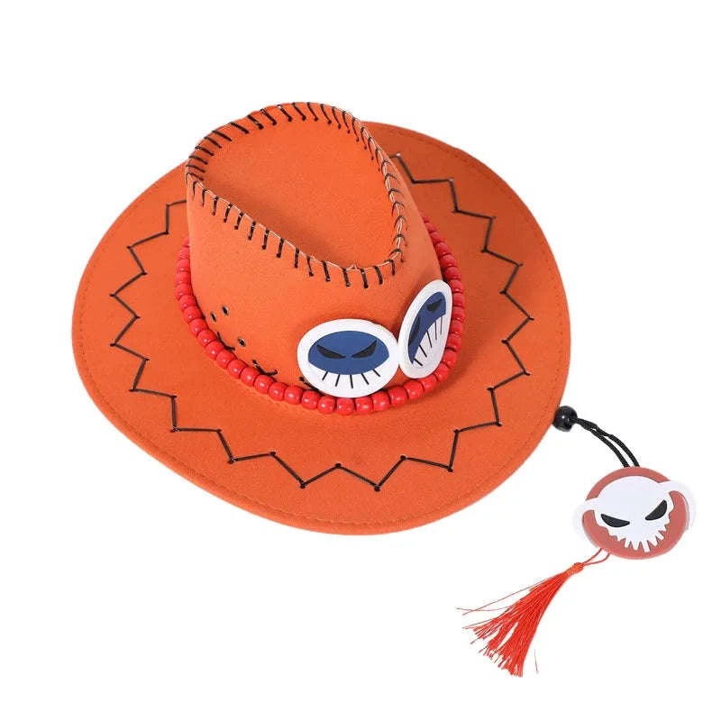 Anime Ace Cosplay Hat – Orange Unisex Cowboy Cap-Adult