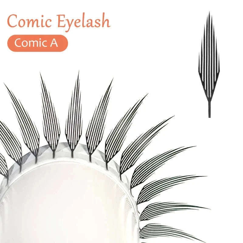 Anime Eyelash Extensions for Manga-Inspired Eye Looks-A COMIC EYELASH / D / 0.05mm|9-15 Mix|CHINA