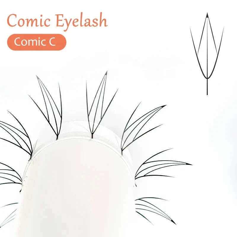 Anime Eyelash Extensions for Manga-Inspired Eye Looks-A COMIC EYELASH / D / 0.05mm|9-15 Mix|CHINA