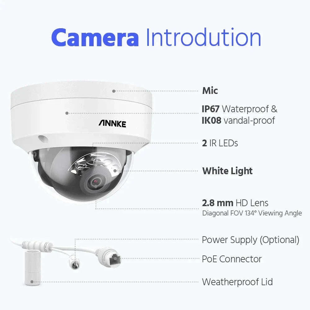 ANNKE 12MP 4-Camera PoE Security Camera Kit with 8CH NVR-CZECH REPUBLIC / 1T