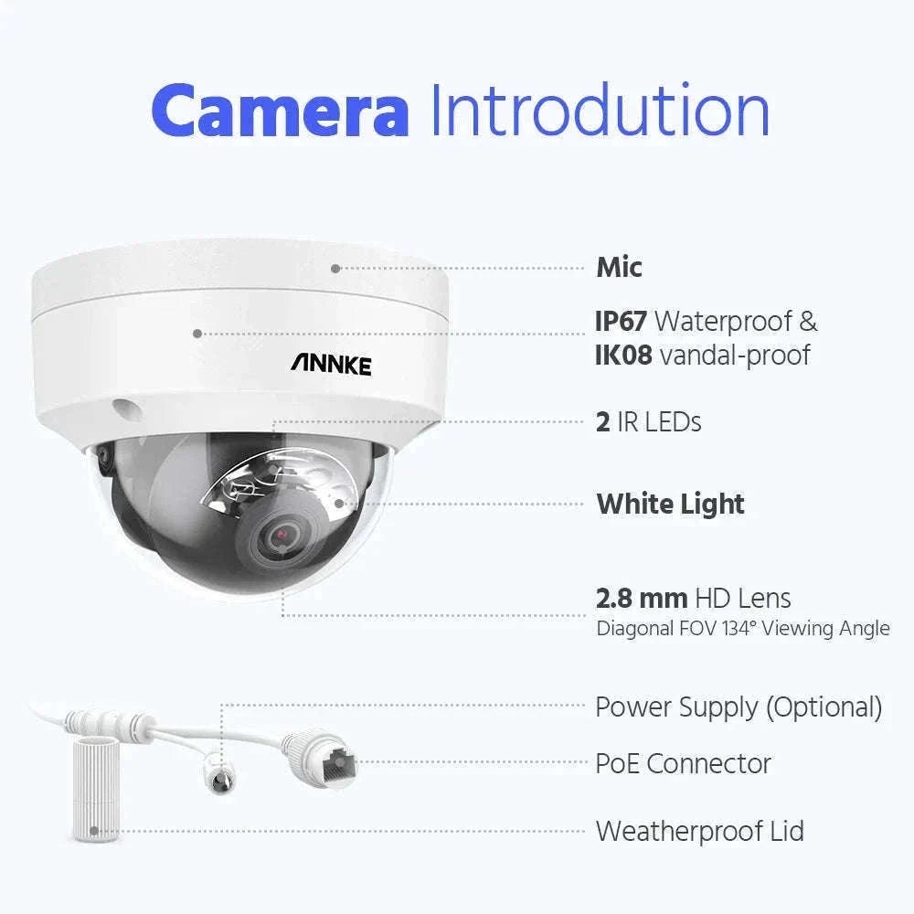 ANNKE 12MP 4-Camera PoE Security Camera Kit with 8CH NVR-CZECH REPUBLIC / 1T