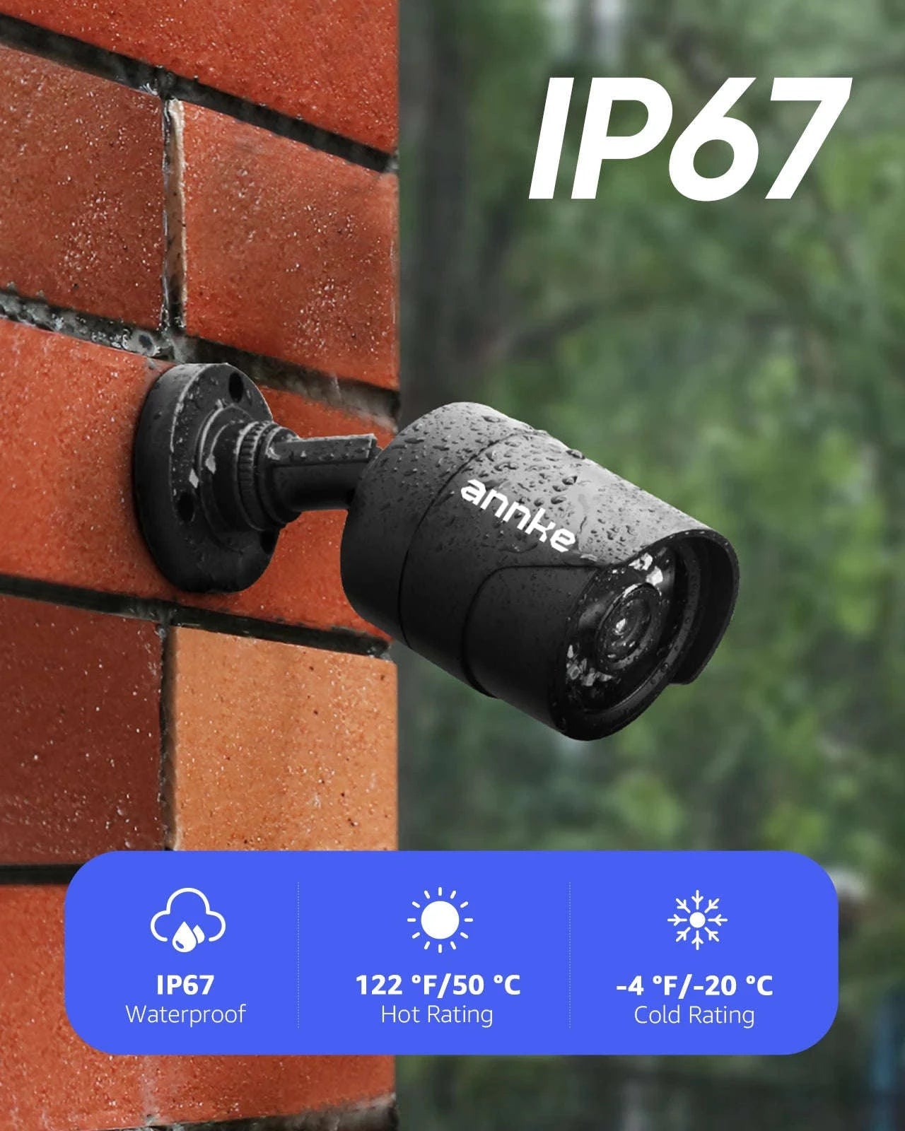 ANNKE 2MP 1080P Outdoor Security Camera with Smart IR-black / United States