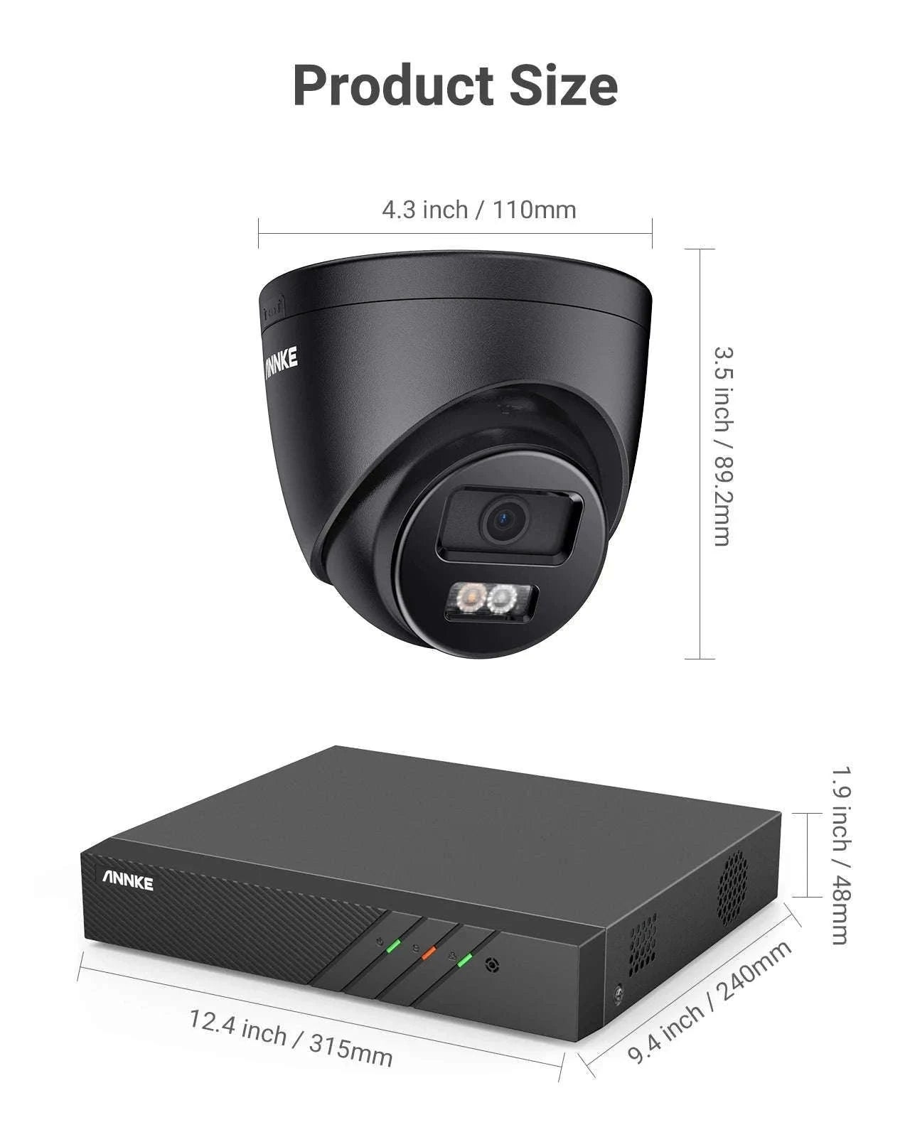 ANNKE 3K 5MP PoE Security Camera System with 8CH NVR-4pcs camera / spain / 1T
