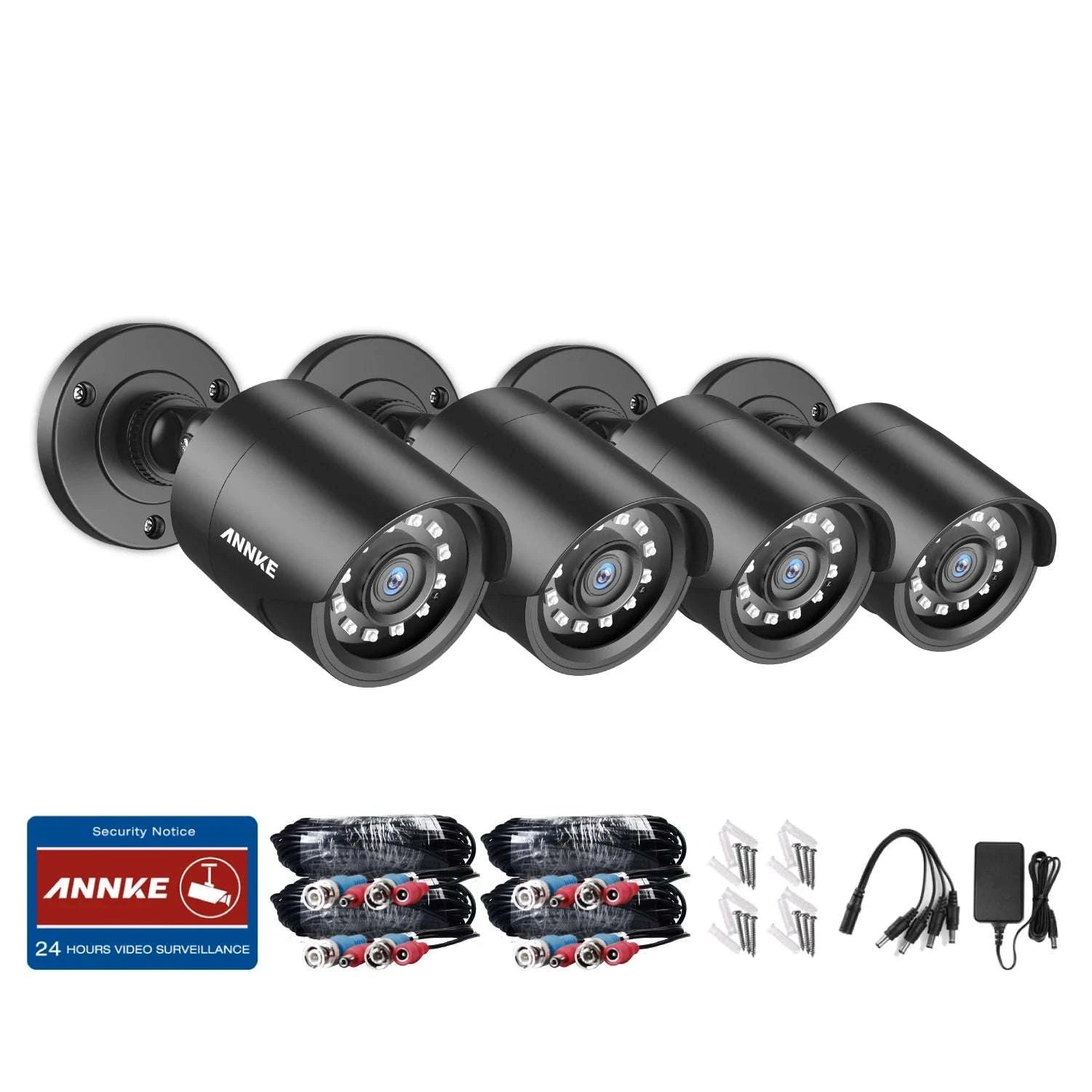 ANNKE 4 Camera 1080P CCTV Kit with Night Vision 30m IP66-4Pcs White / spain