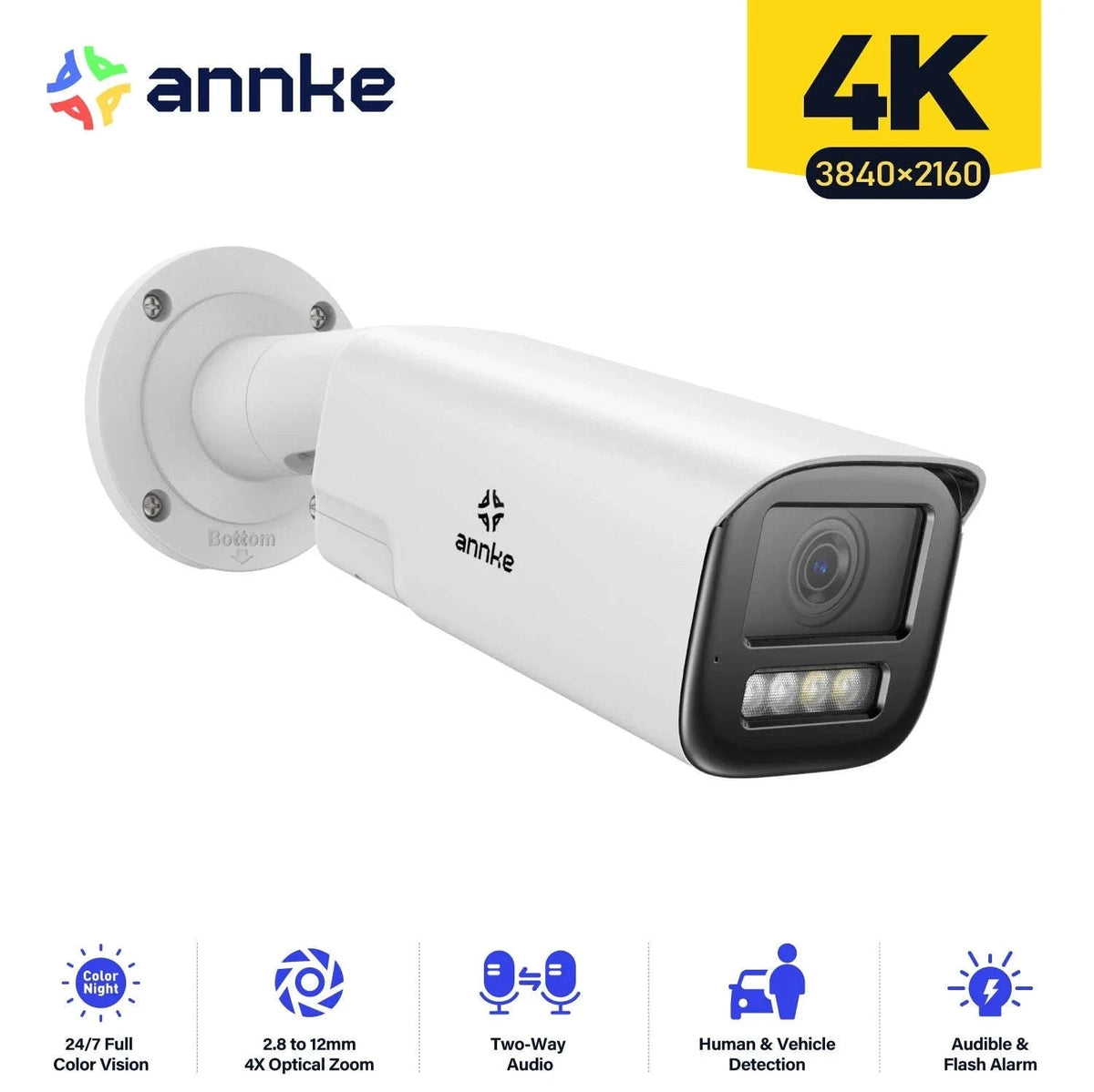 ANNKE 4K 8MP Outdoor Security Camera with 4X Zoom-1PC I91DE / United Kingdom