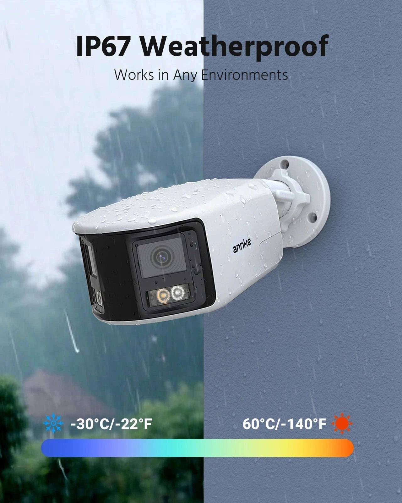 ANNKE 4K 8MP PoE Dual Lens 180° Outdoor Surveillance Camera-United Kingdom