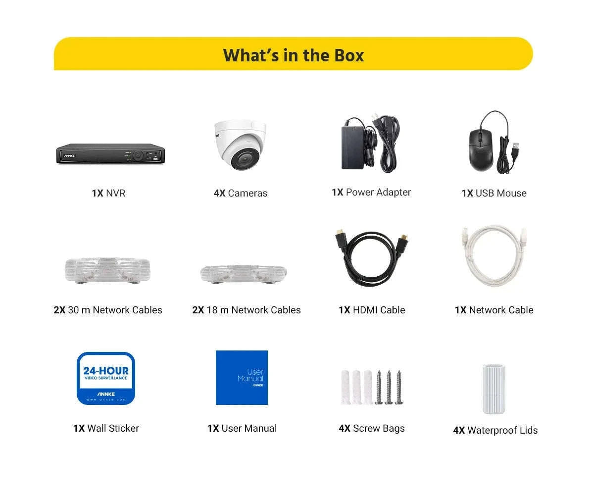 ANNKE 4K 8MP PoE Security Camera Kit with 8CH NVR-United States / 1T