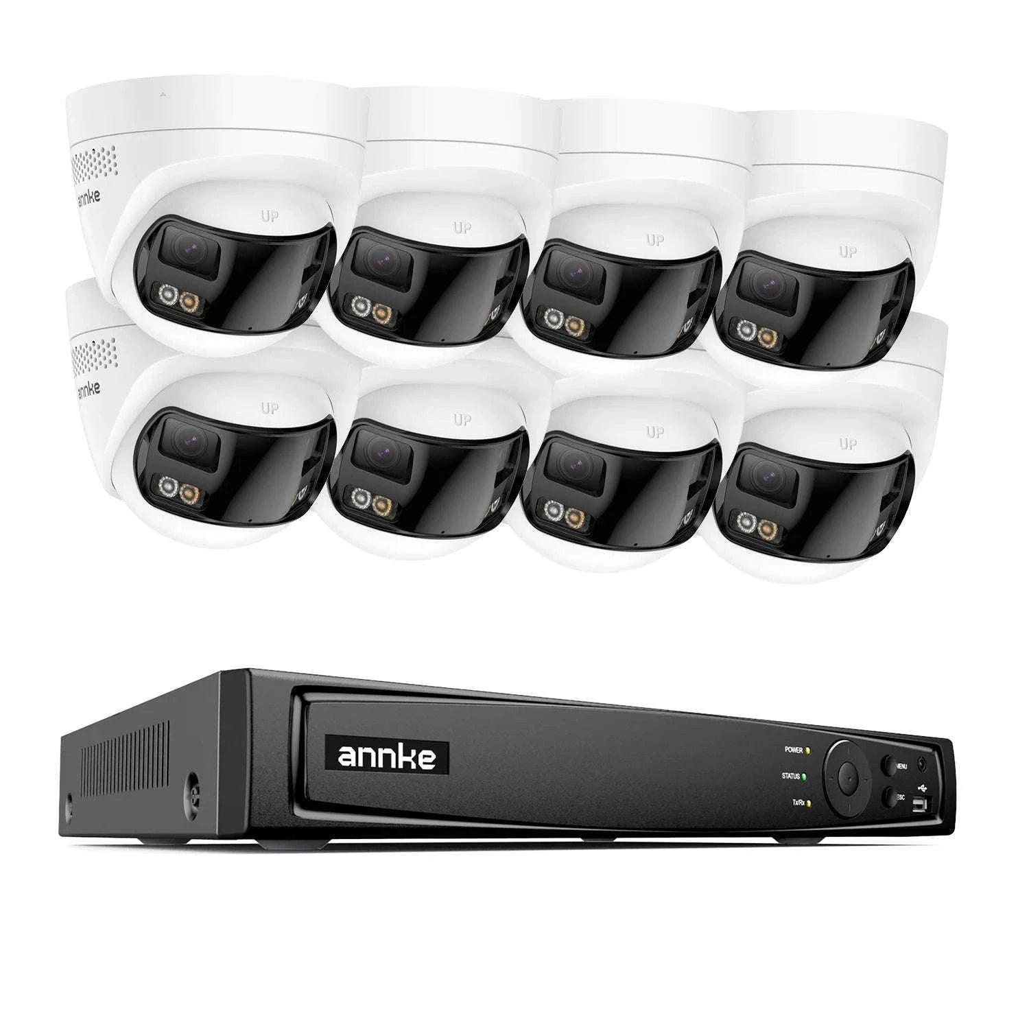 ANNKE 4K Outdoor Dual-Lens Security Camera System, 180° View-8pcs With NVR / CZECH REPUBLIC / 1T