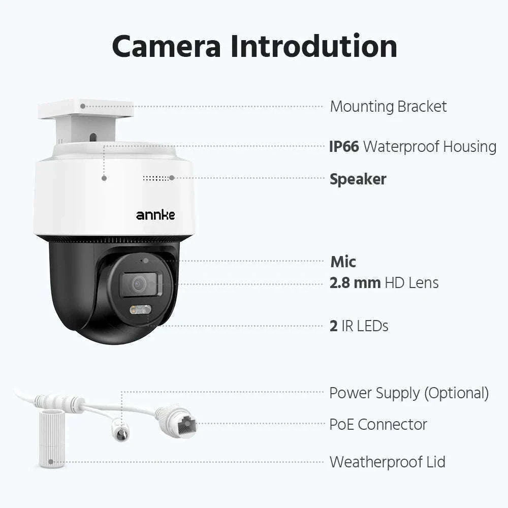 ANNKE 4K PoE PT Security Camera with Color Night Vision-CZECH REPUBLIC