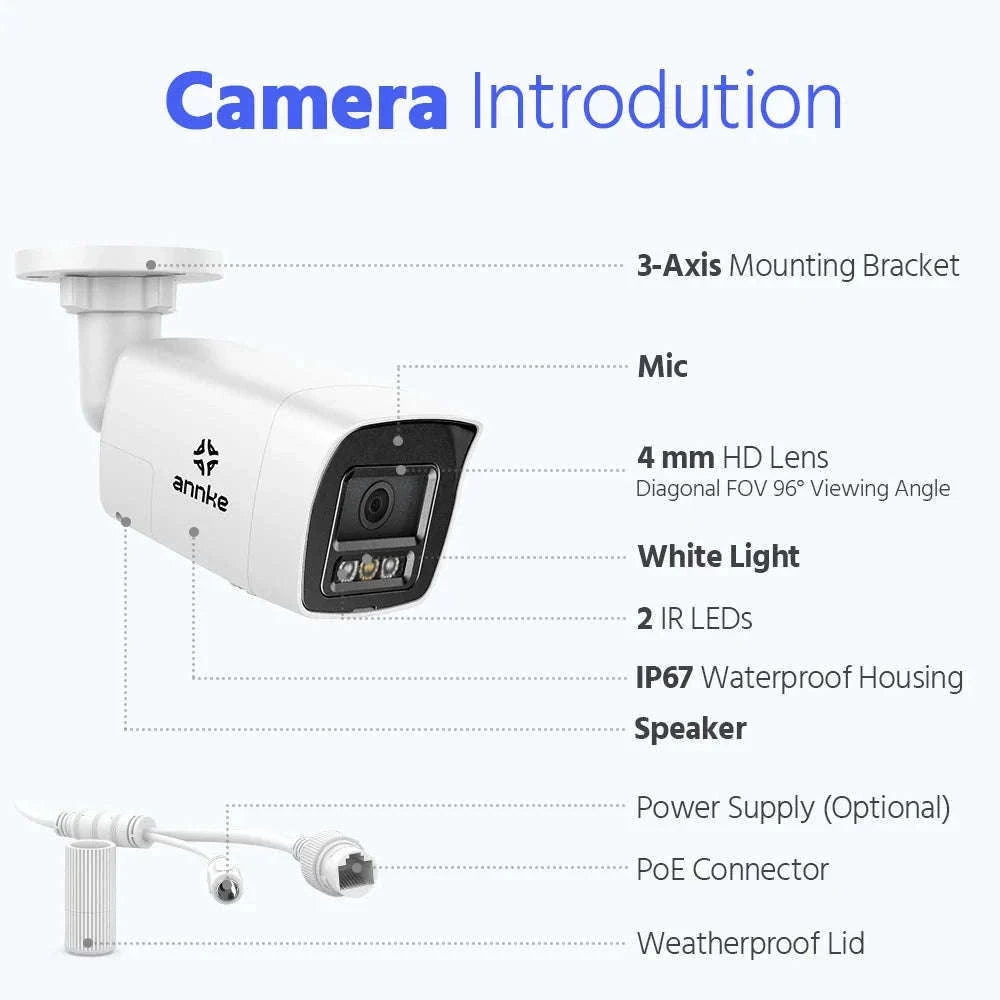 ANNKE 4K PoE Security Camera System with 8CH NVR-I91DD / United Kingdom / 4T