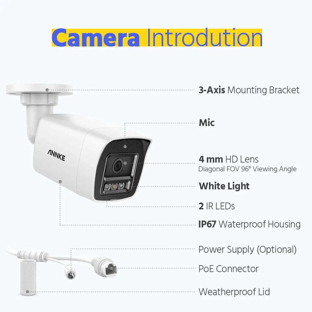 ANNKE 4K PoE Security Camera System with 8CH NVR-I91DD / United Kingdom / 4T