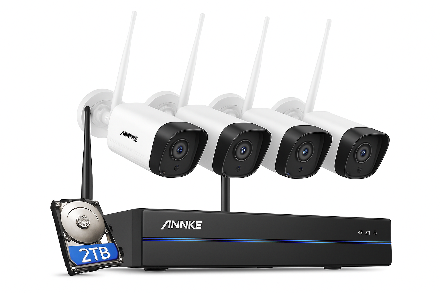 ANNKE 5MP WiFi CCTV System with 10CH NVR and 4 Cameras