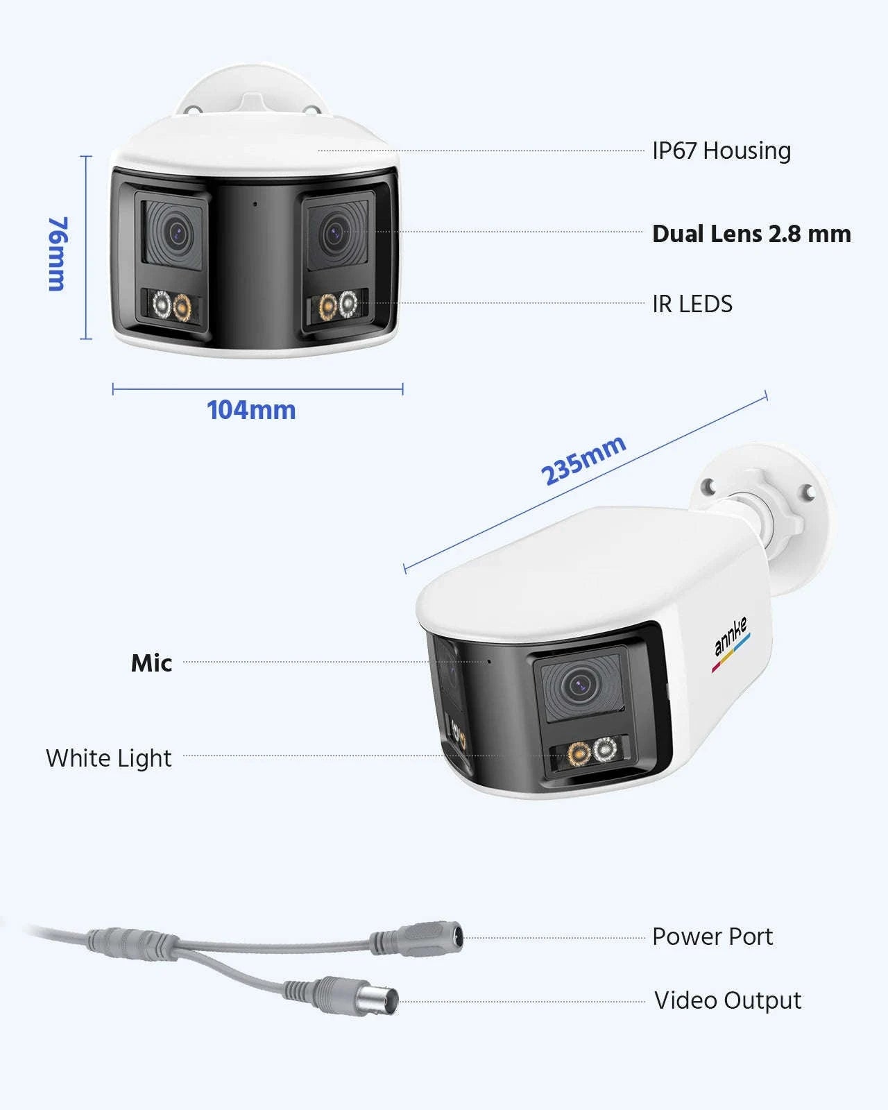 ANNKE 8CH 3K Dual-Lens Wired Security Camera System, 8 Cameras-1T / United States