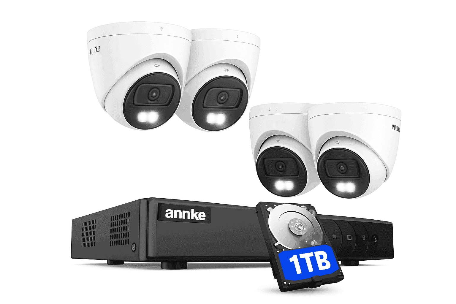 ANNKE 8CH 3K Wired CCTV Security Camera System with Night Vision-With 8pcs cam / 2T / United States