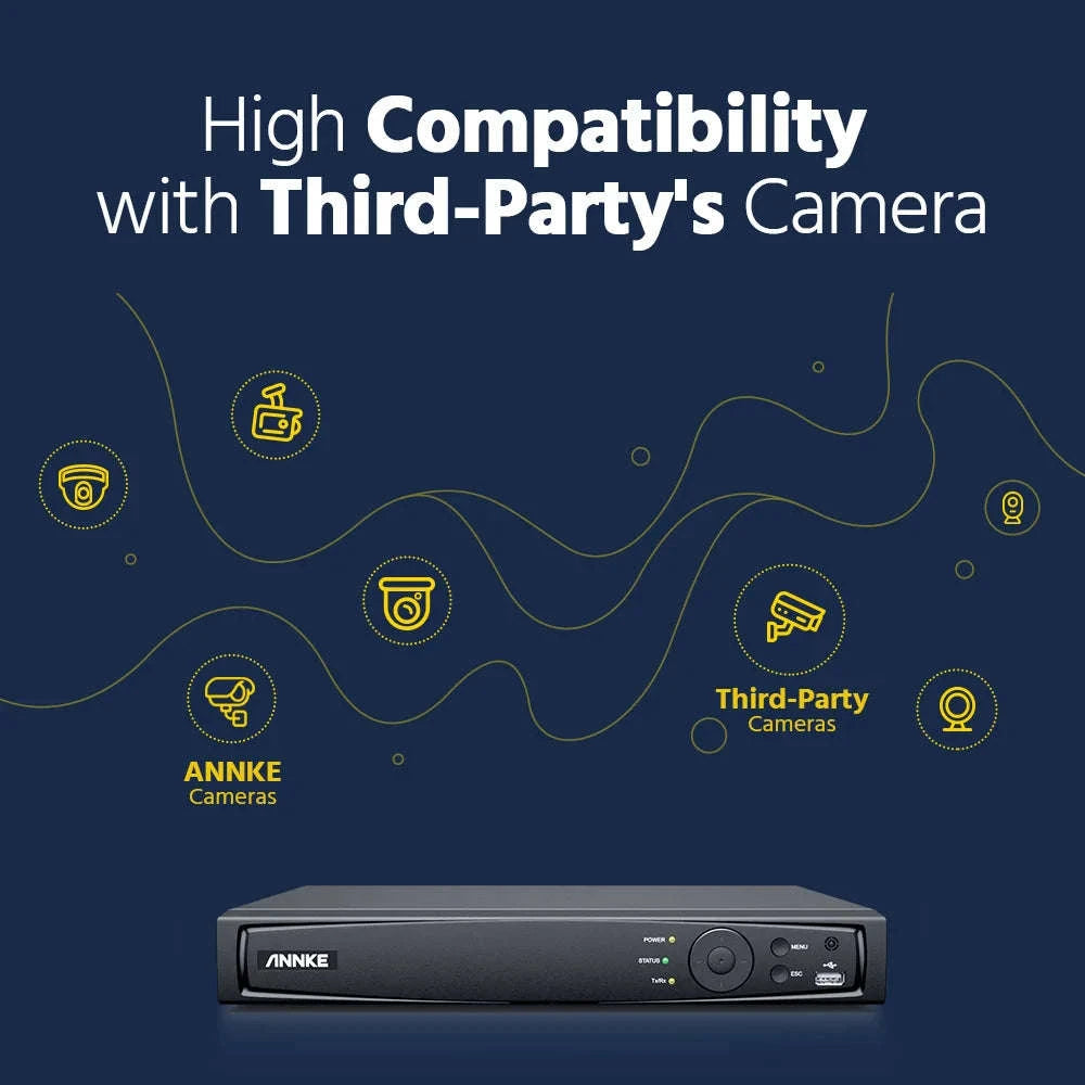 ANNKE 8CH Ultra HD PoE Security Camera Kit with 3K Video-4pcs camera / spain / 2T