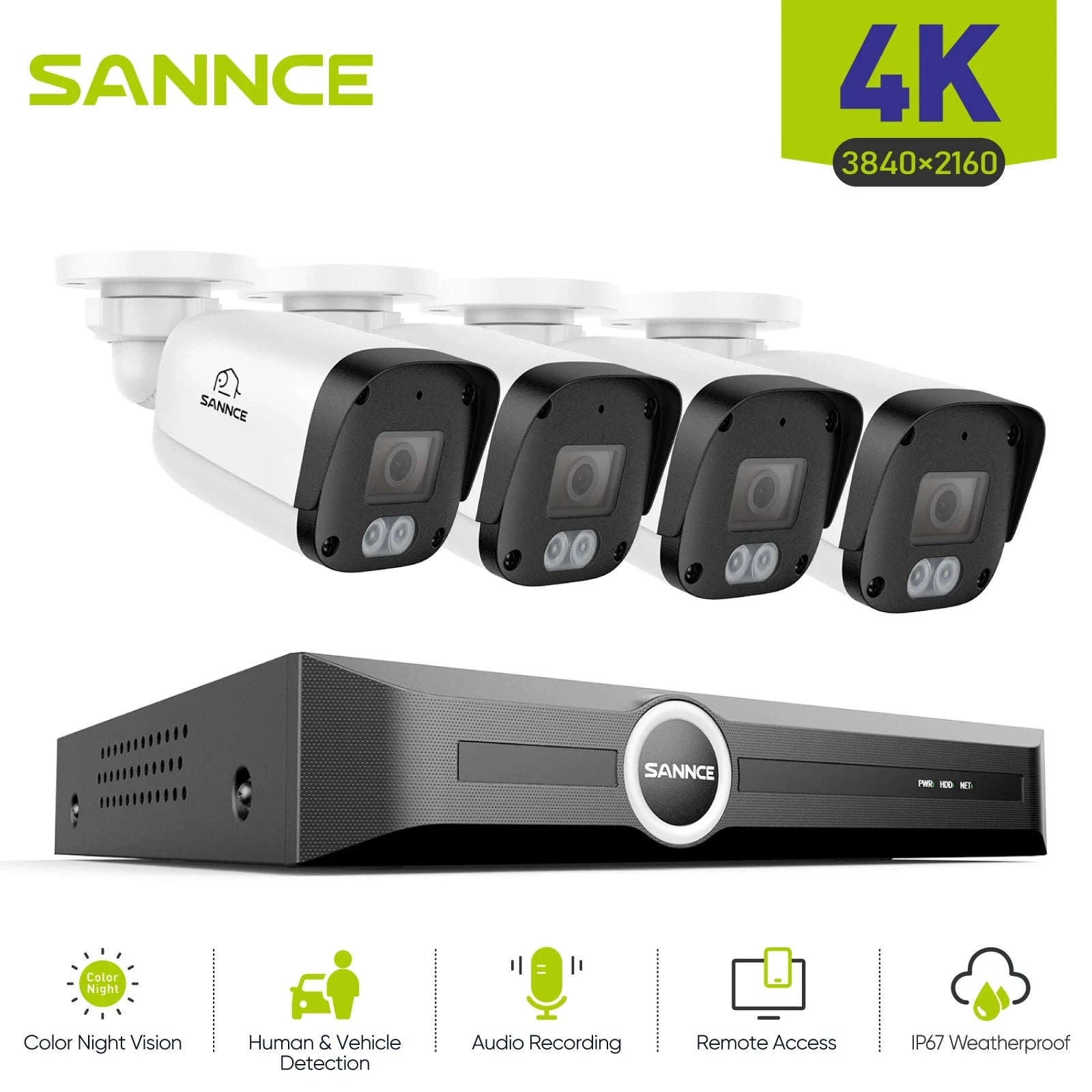 ANNKE 8MP 4K PoE Security Camera System with AI Detection-2PCS CAM / None / United States