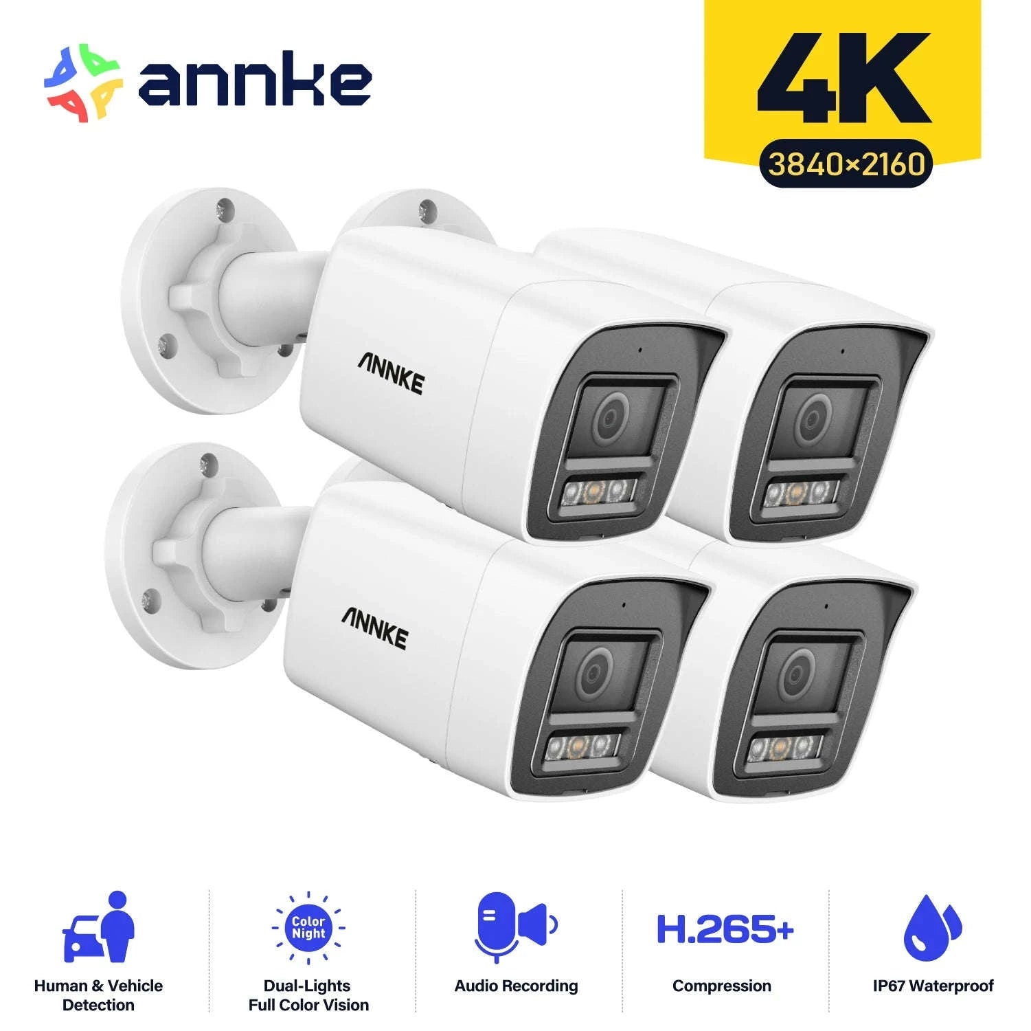 ANNKE 8MP 4K PoE Surveillance Camera with Human Detection-Turret / spain