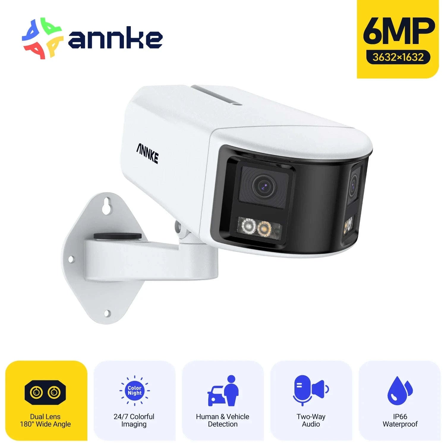 ANNKE 8MP Dual Lens 180° Panoramic PoE Security Camera-I91DX / spain