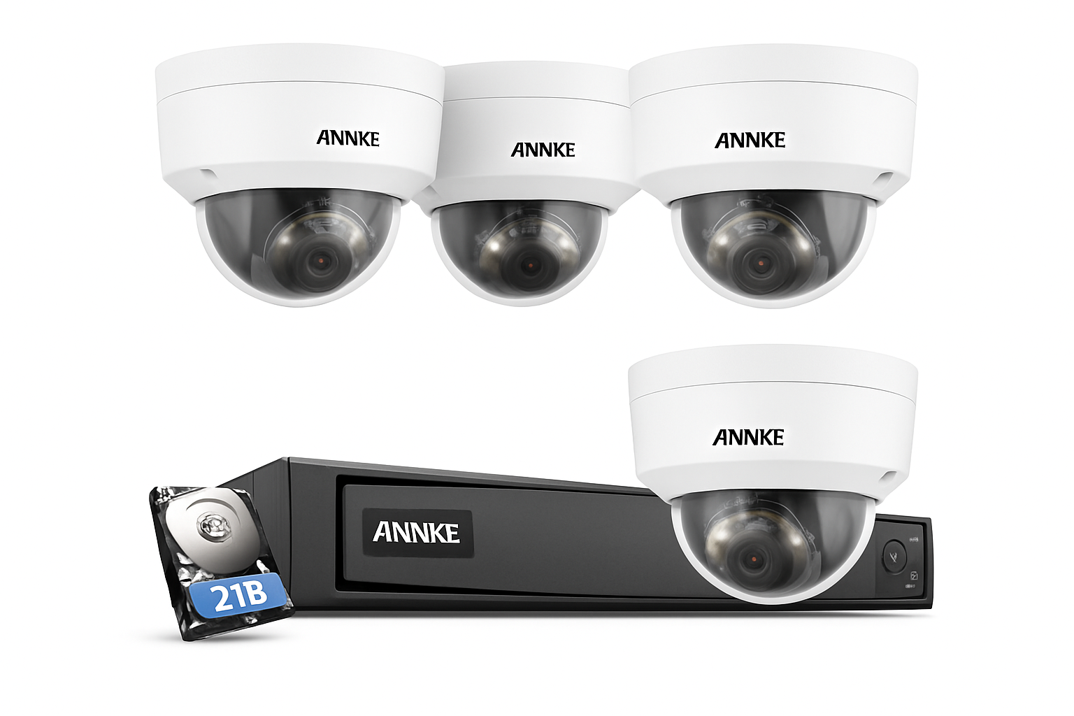 نظام كاميرات مراقبة خارجية ANNKE H1200 بدقة 12 ميجابكسل مع 4 كاميرات