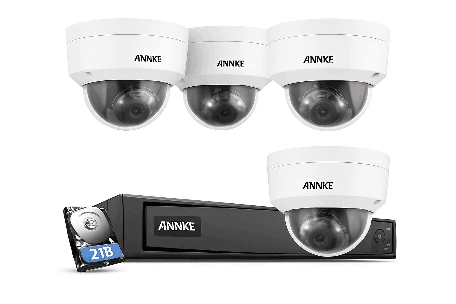 ANNKE H1200 12MP Outdoor Surveillance Camera System, 4 Cameras-United States / None