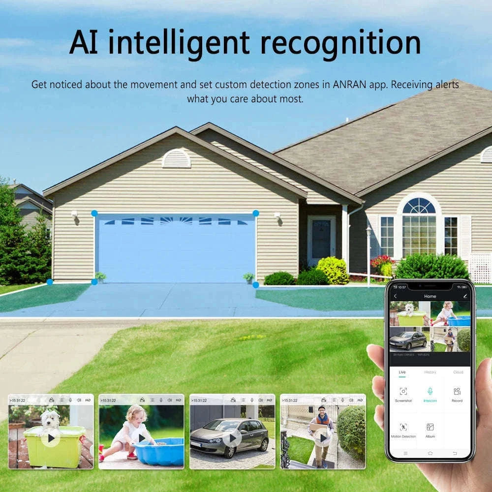ANRAN 3MP Battery WiFi Security Camera with Cloud Storage-2PCS Battery Cam / spain