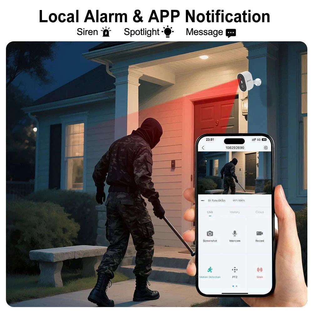 ANRAN 3MP Battery WiFi Security Camera with Cloud Storage-2PCS Battery Cam / spain