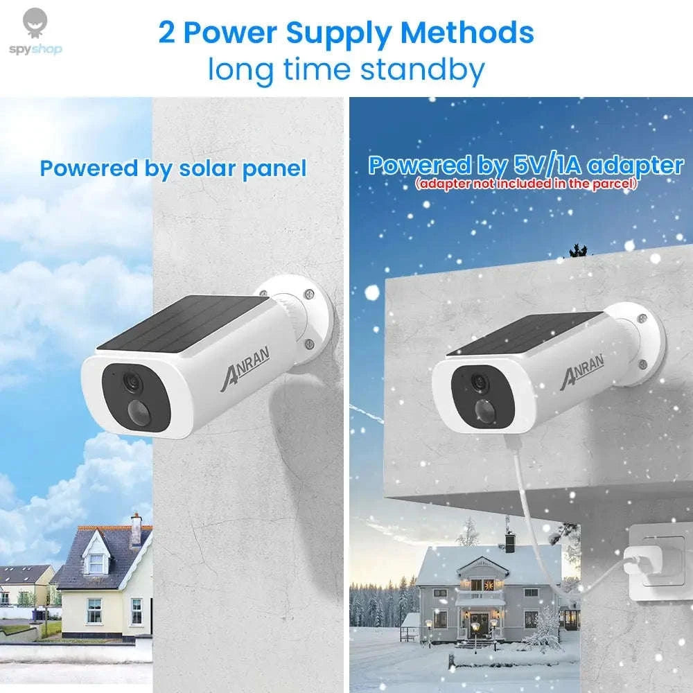 ANRAN Solar WiFi Security Camera – 3MP Outdoor Protection with Smart Alerts-4pcs Cam ANRAN APP / GERMANY
