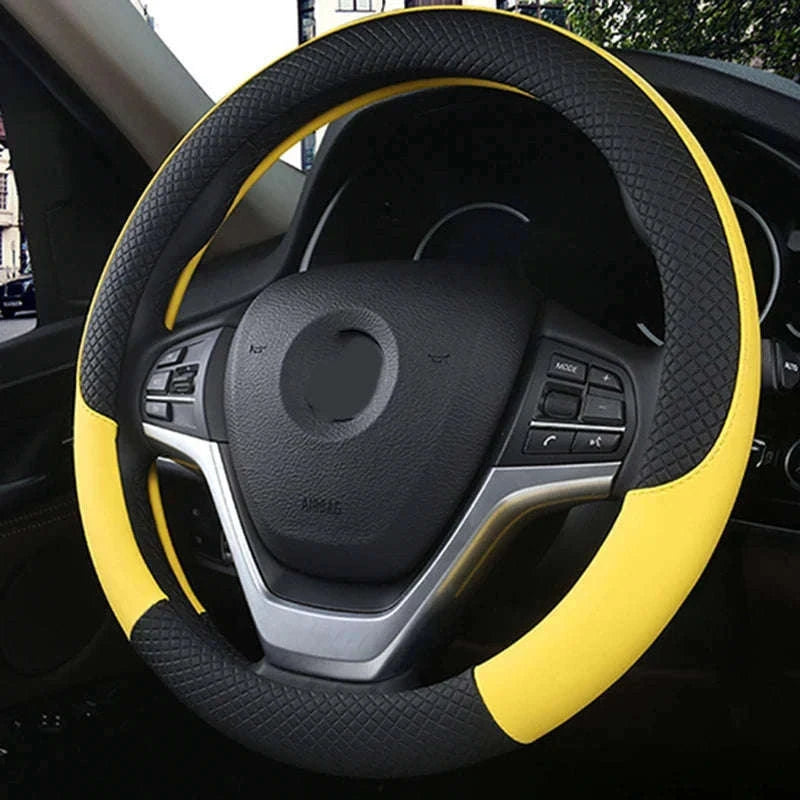Anti-Slip Breathable Car Steering Wheel Cover-black