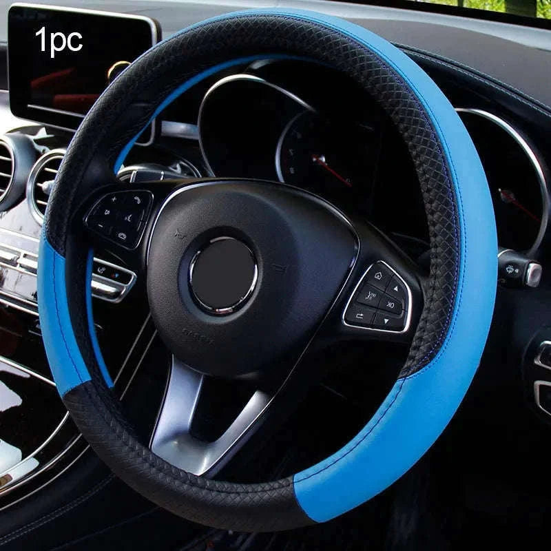 Anti-Slip Breathable Car Steering Wheel Cover-black