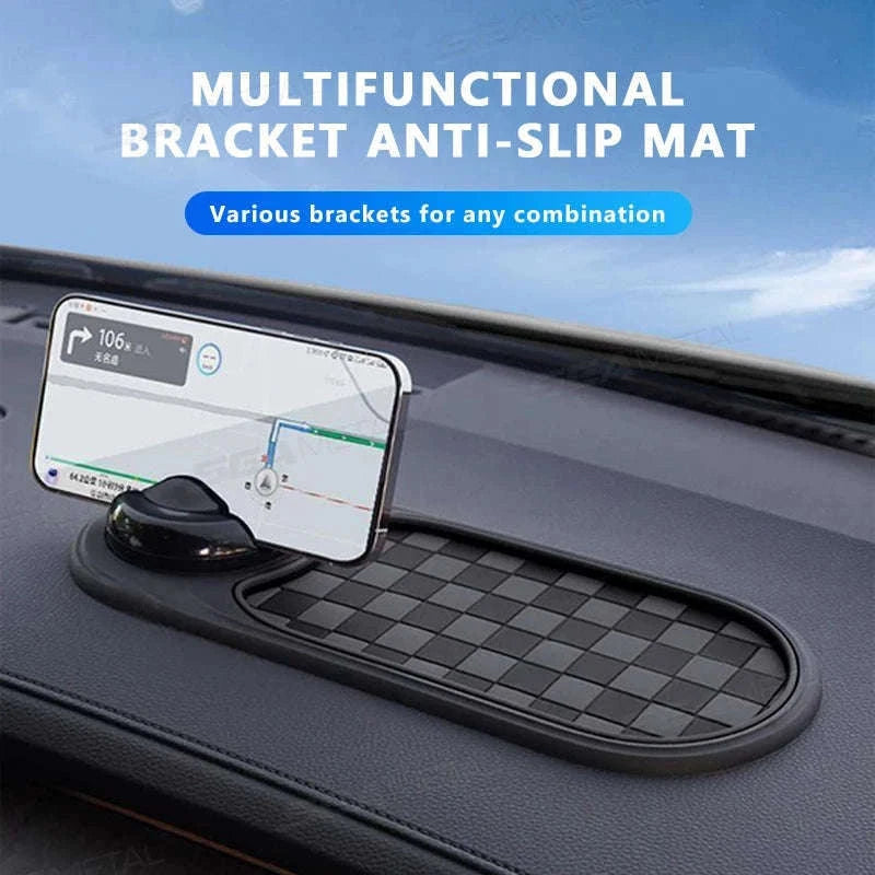 Anti-Slip Car Dashboard Phone Holder-Black brown