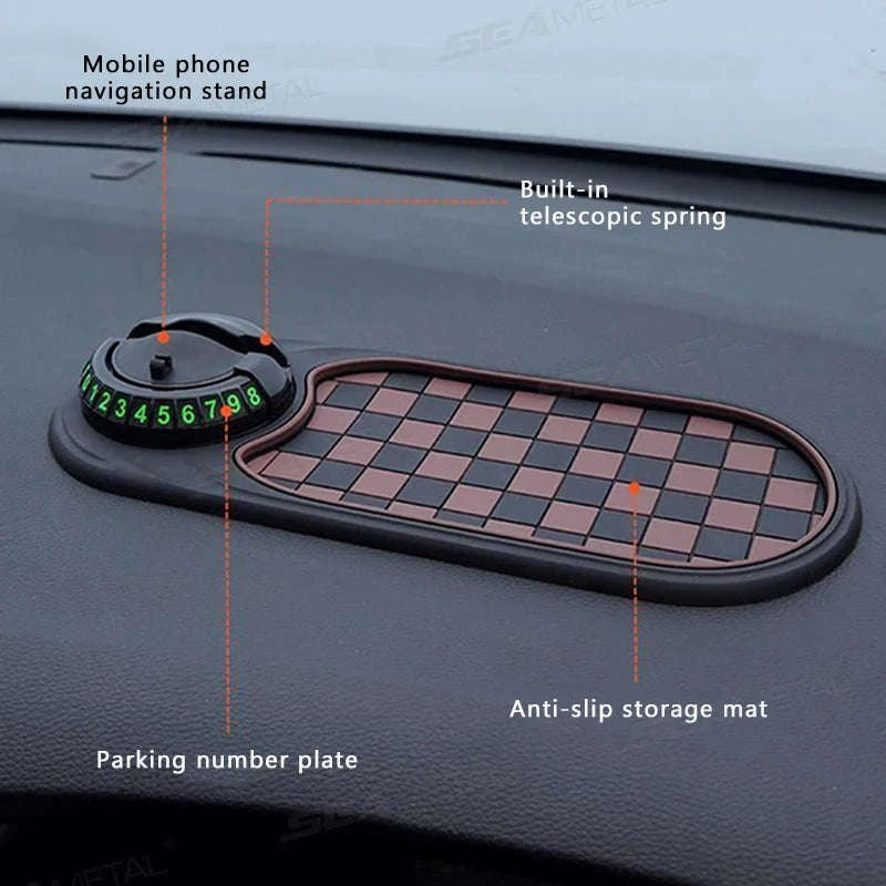 Anti-Slip Car Dashboard Phone Holder-Black brown