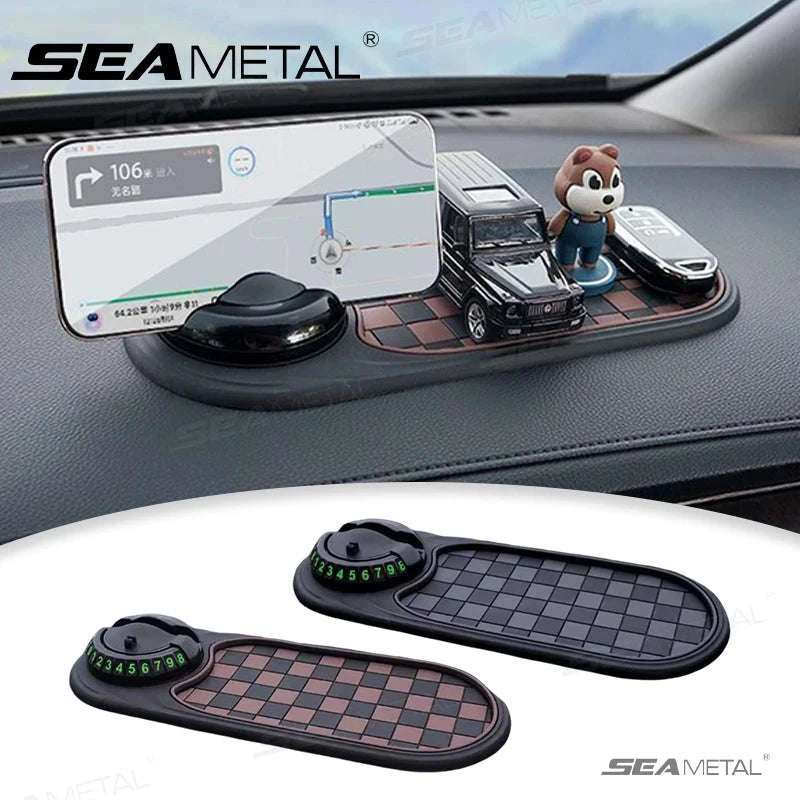 Anti-Slip Car Dashboard Phone Holder-Black brown