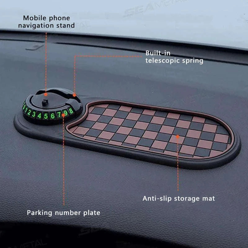 Anti-Slip Car Dashboard Phone Holder-Black brown