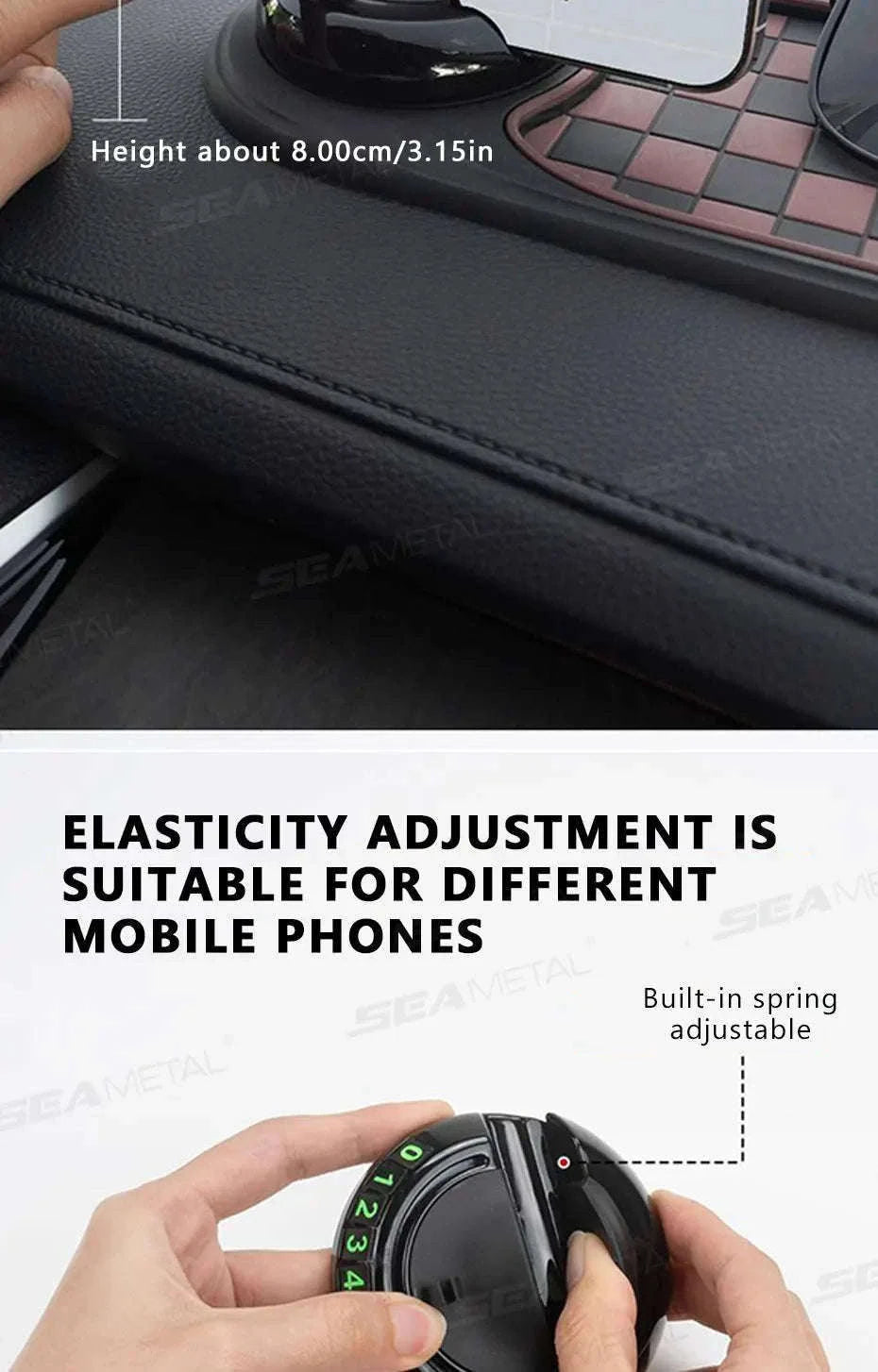 Anti-Slip Car Dashboard Phone Holder-Black brown