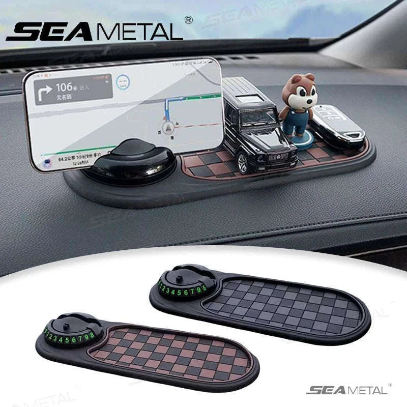 Anti-Slip Car Dashboard Phone Holder-Black brown