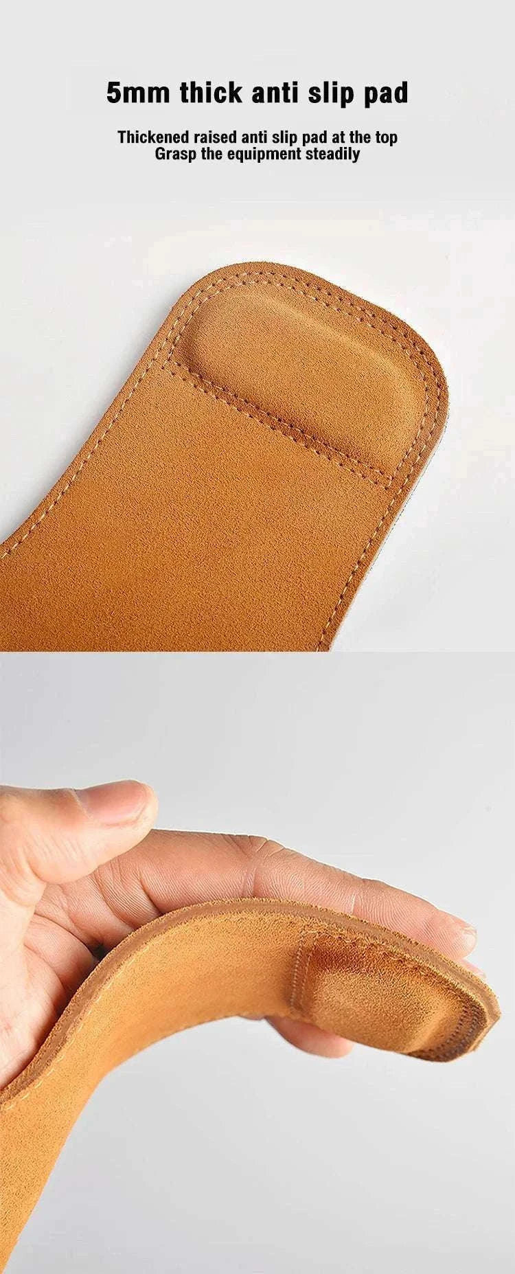 Anti-Slip Gym Gloves with Wrist Straps for Weightlifting Support-Brown