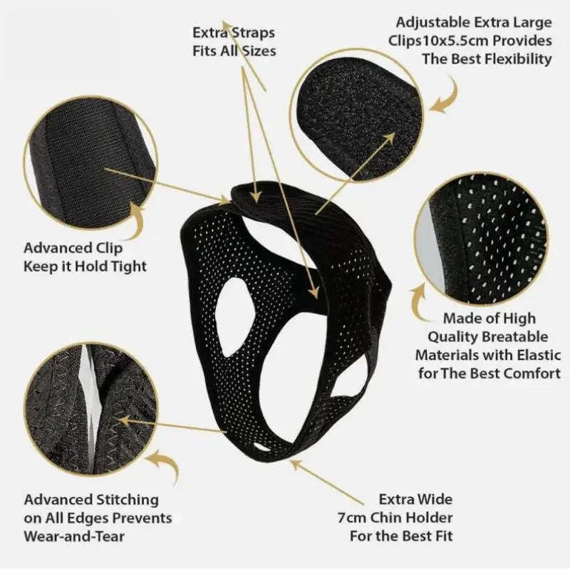 Anti-Snoring Chin Strap Breathable Jaw Support Sleep Aid-United States