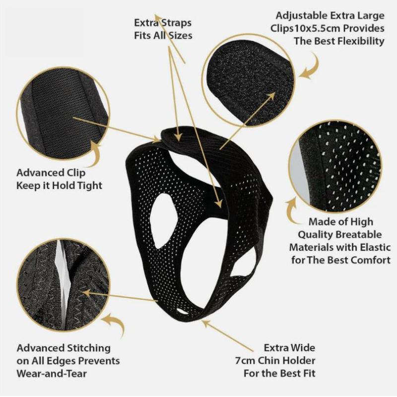 Anti-Snoring Chin Strap Breathable Jaw Support Sleep Aid-United States