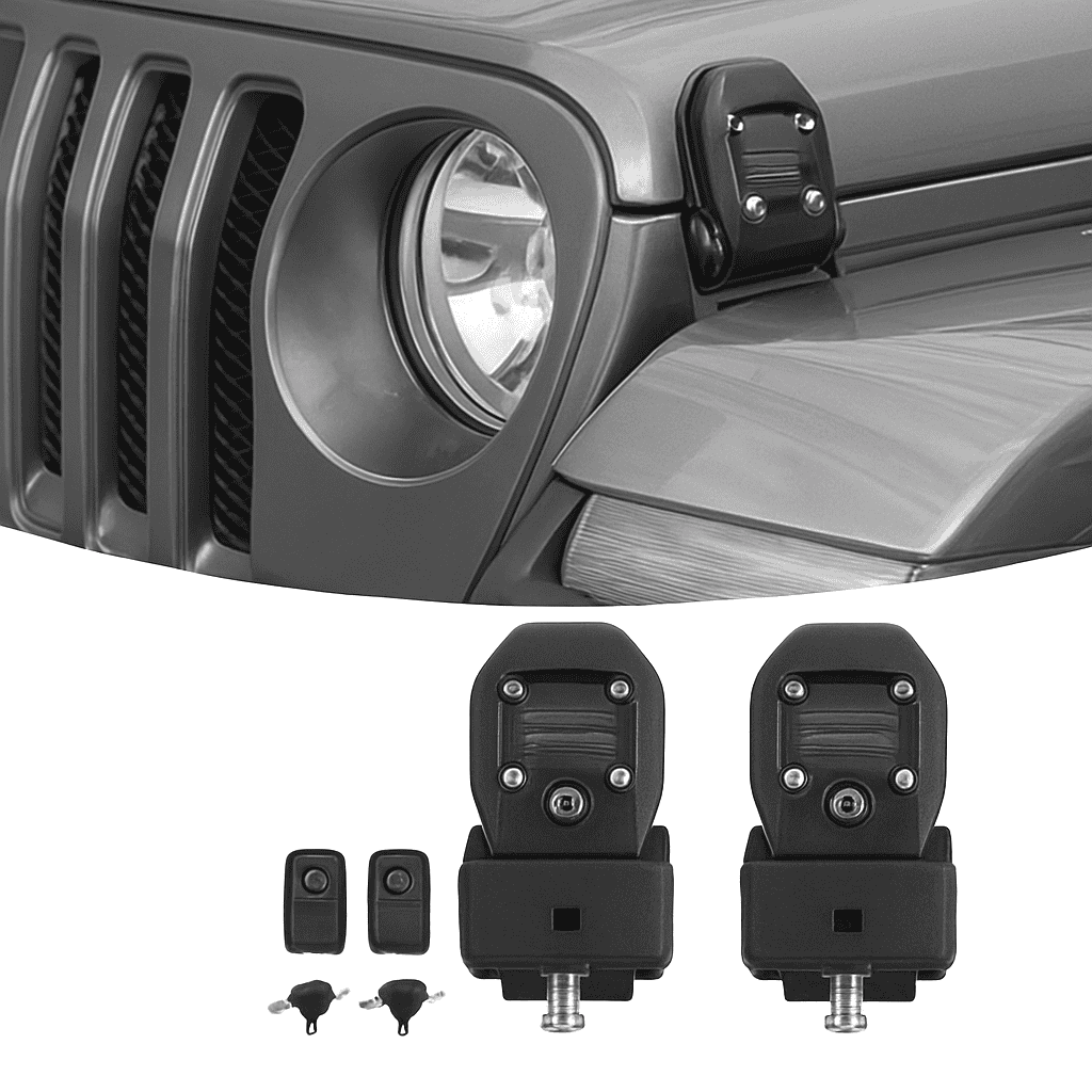 Anti-Theft Hood Latches for JL JLU 4XE JT 2018-2025-Black