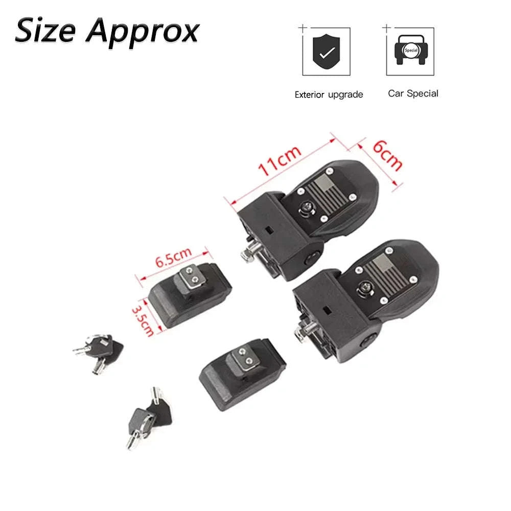 Anti-Theft Hood Latches for JL JLU 4XE JT 2018-2025-Black