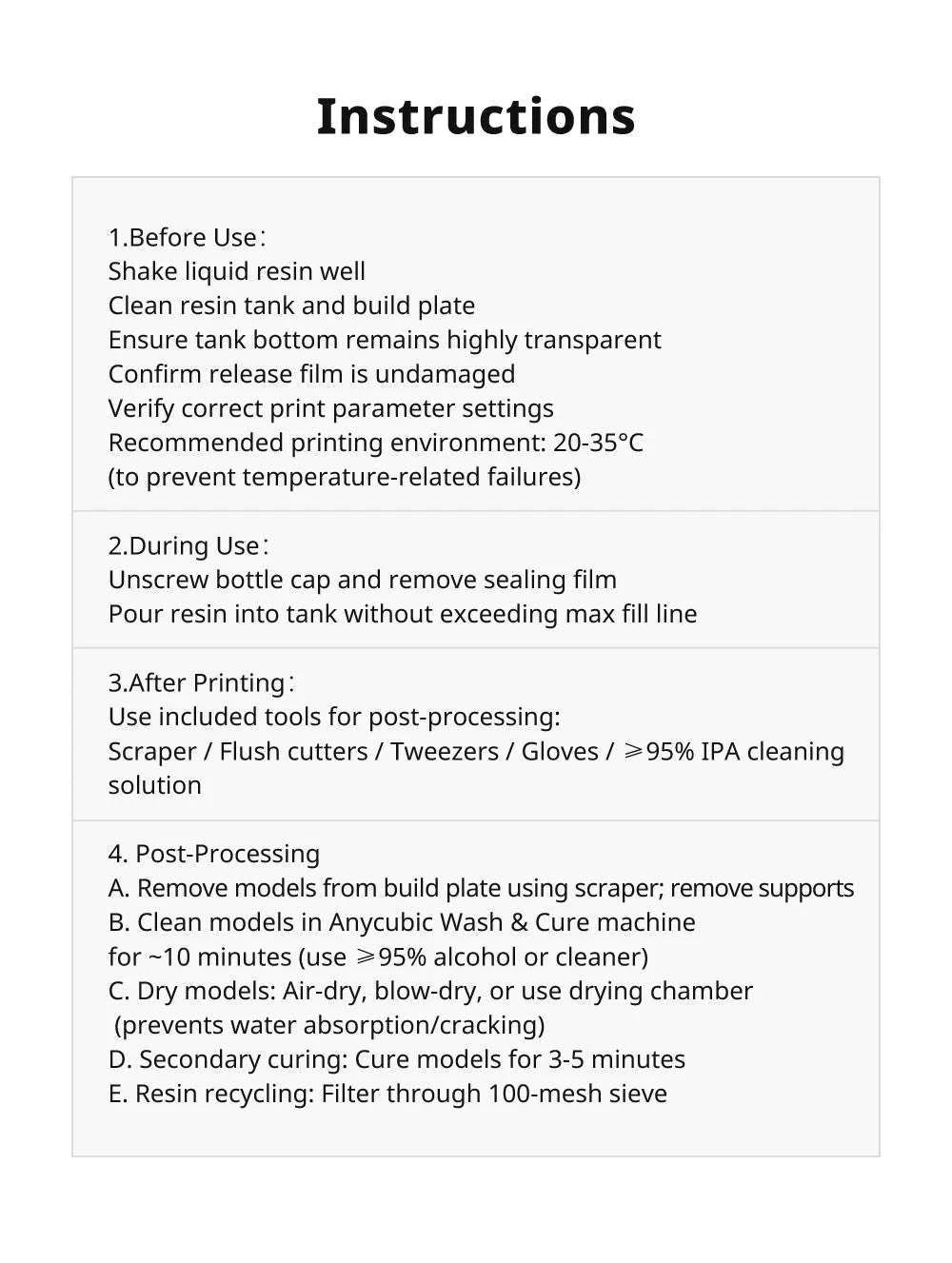 Anycubic ABS-Like Resin Pro 2 UV 405nm Resin-Clear 4kg / Australia