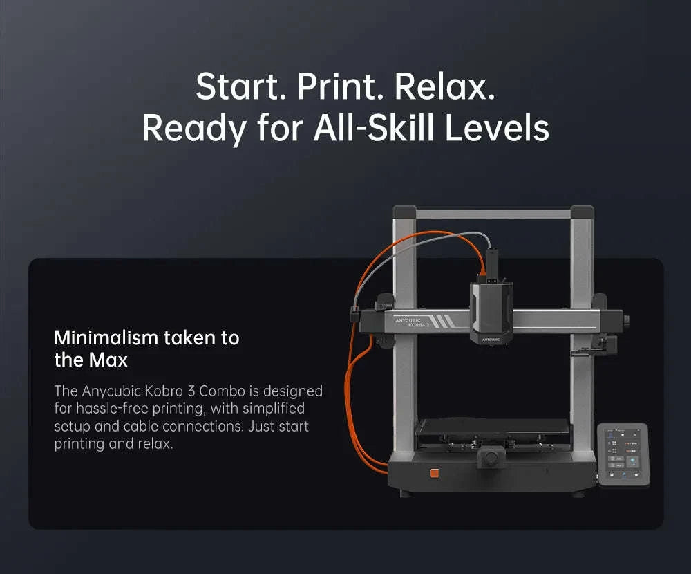 ANYCUBIC Kobra 3 Combo AE Version Multi‑Color FDM 3D Printer-Kobra 3 Combo / United States